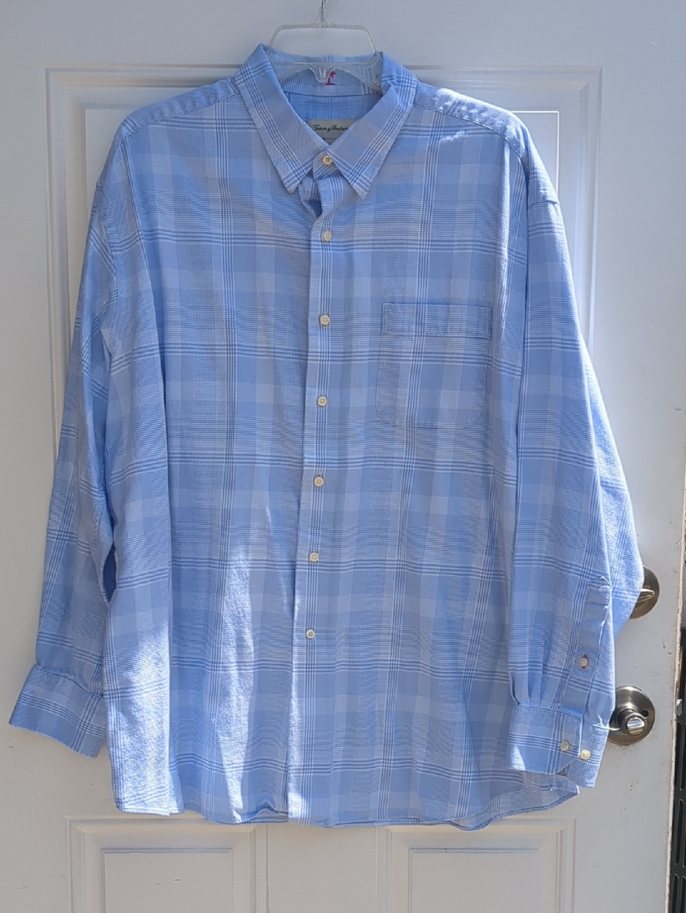 Tommy Bahama Light Blue Plaid Button-Down Shirt